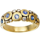 Alex Sepkus Blue Sapphire and Diamond "Candy" Dome Ring