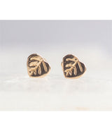 Bristol and Cole Small Aspen Leaf Gold Stud Earrings