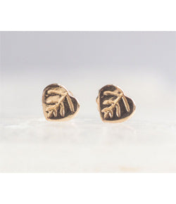 Bristol and Cole Small Aspen Leaf Gold Stud Earrings