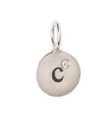 Heather Moore Silver 'C' Charm with Diamond