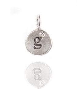 Heather Moore Silver 'G' Charm with Diamond