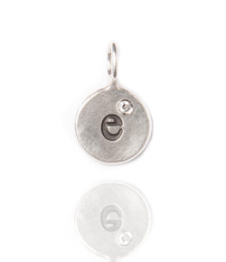 Heather Moore Silver 'E' Charm with Diamond