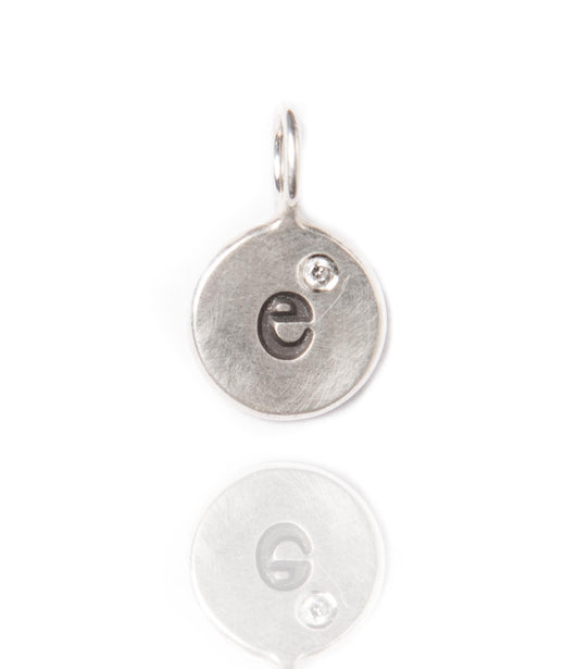 Heather Moore Silver 'E' Charm with Diamond