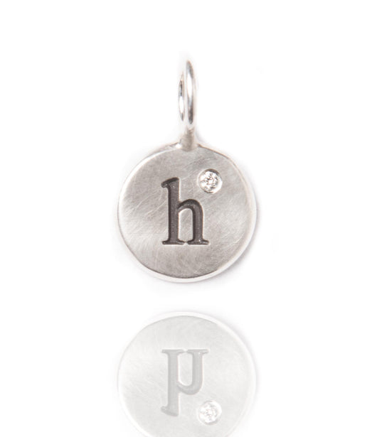 Heather Moore Silver 'H' Charm with Diamond