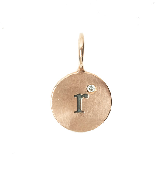 Heather Moore Rose Gold 'R' Charm with Diamond