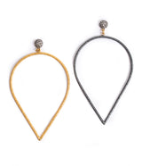 Ara 24kt Gold and Oxidized Silver Pear Dangle Earrings