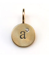 Heather Moore Yellow Gold "A" Round Charm