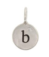 Heather Moore Silver 'B' Charm with Diamond