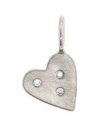 Heather Moore Sterling Silver and Diamond Heart Charm