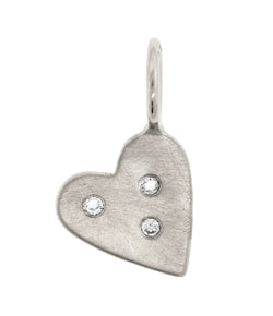 Heather Moore Sterling Silver and Diamond Heart Charm