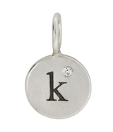 Heather Moore Silver "K" Charm with Single Diamond