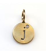 Heather Moore Yellow Gold "J" Round Charm