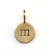 Heather Moore Yellow Gold "M" Round Charm