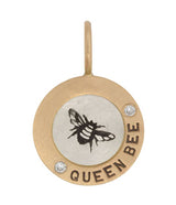Heather Moore "Queen Bee" Yellow Gold and Sterling Silver Round Charm