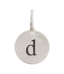 Heather Moore Silver 'D' Charm with Diamond