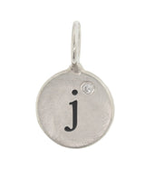 Heather Moore Silver 'J' Charm with Diamond