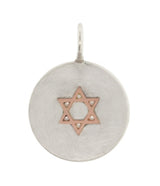 Heather Moore Rose Gold and Silver Star of David Round Charm