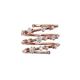 Mattia Cielo 3 Row Diamond and Rose Gold Wrap Ring
