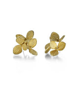 John Iversen 3 Part Yellow Gold Hydrangea Cluster Earrings