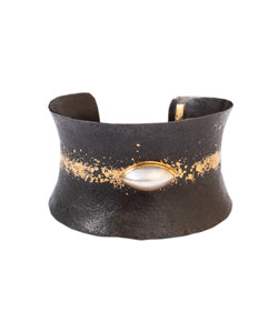 Pat Flynn Marquise Pearl and 22K Gold Dust Cuff