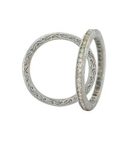 Sethi Couture White Gold and White Diamond Channel Set Band