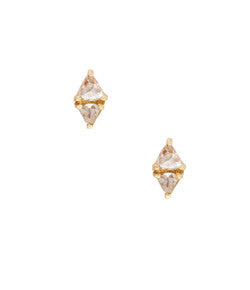 Sethi Couture Trillion Rose Cut Diamond Stud Earrings