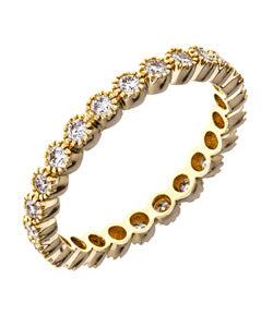 Sethi Couture Bezel Set Yellow Gold and White Diamond Eternity Band