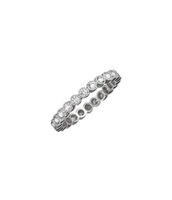 Sethi Couture Bezel Set White Diamond and White Gold Eternity Band