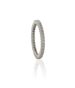Sethi Couture Prong Set White Diamond and White Gold Eternity Band