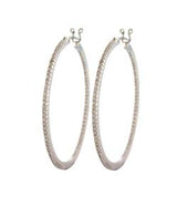 Sethi Couture White Gold Micro Prong Large Diamond Hoops